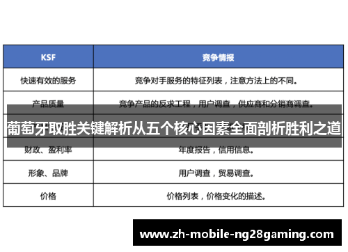 葡萄牙取胜关键解析从五个核心因素全面剖析胜利之道